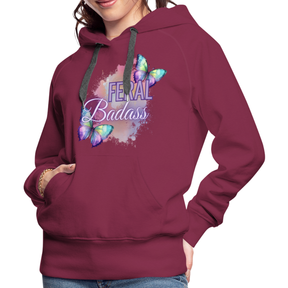 Feral Badass Women’s Premium Hoodie - burgundy