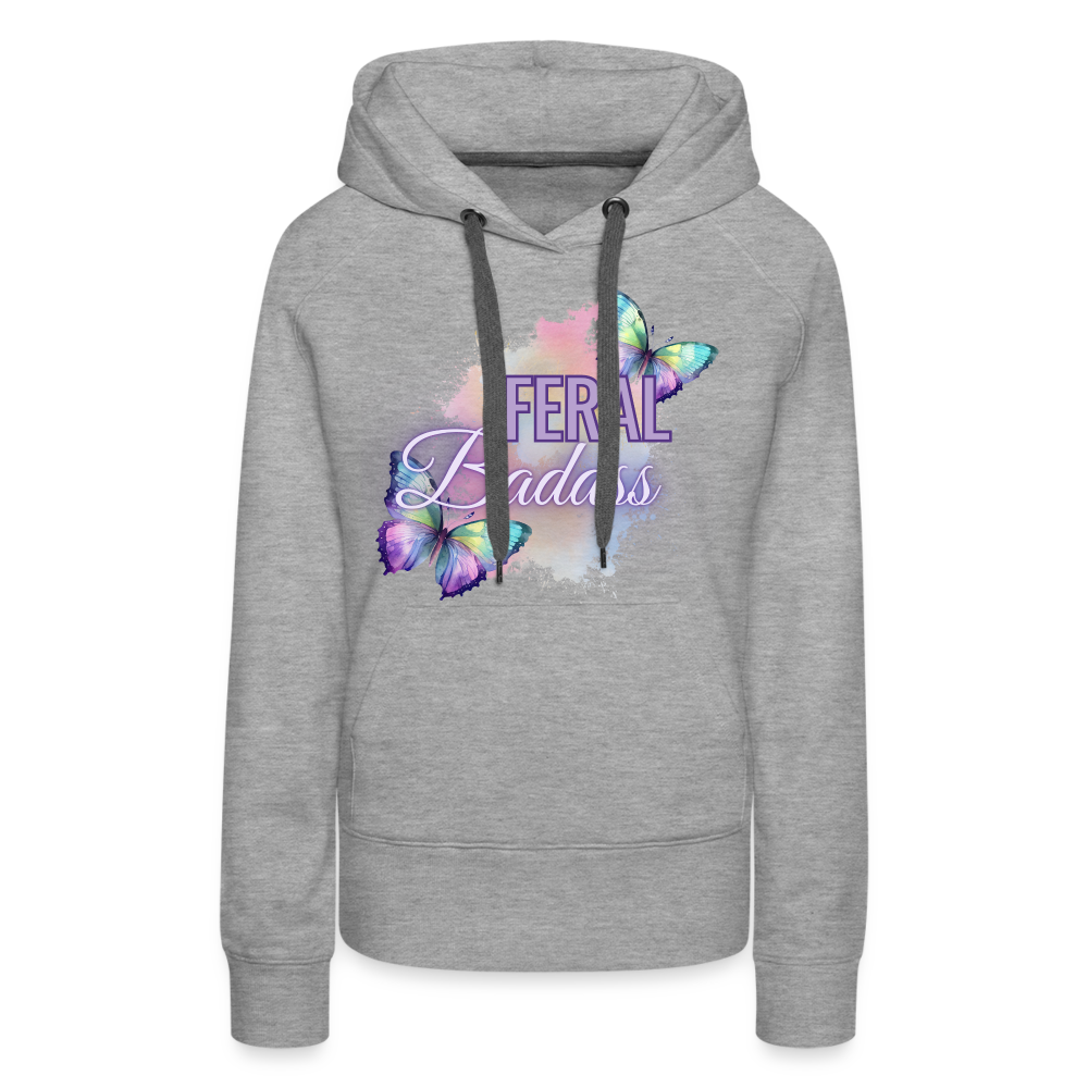 Feral Badass Women’s Premium Hoodie - heather grey