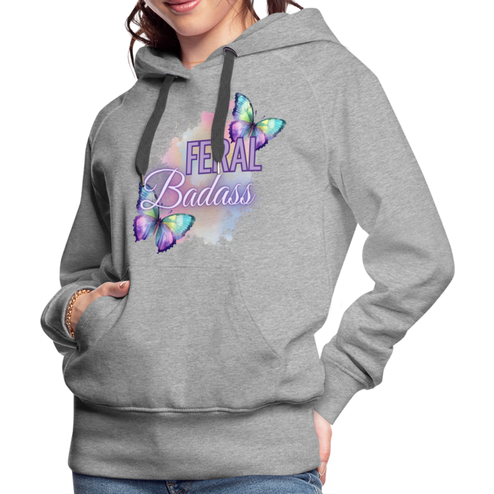 Feral Badass Women’s Premium Hoodie - heather grey