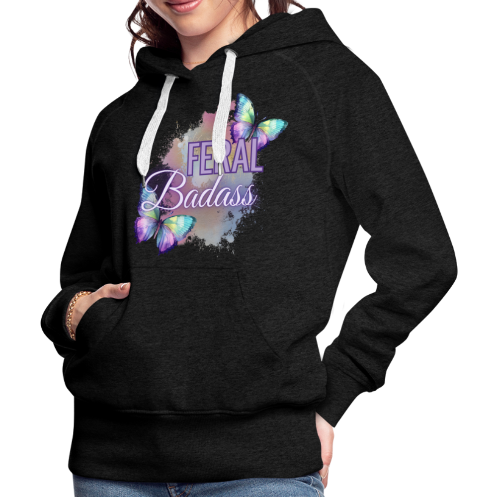 Feral Badass Women’s Premium Hoodie - charcoal grey