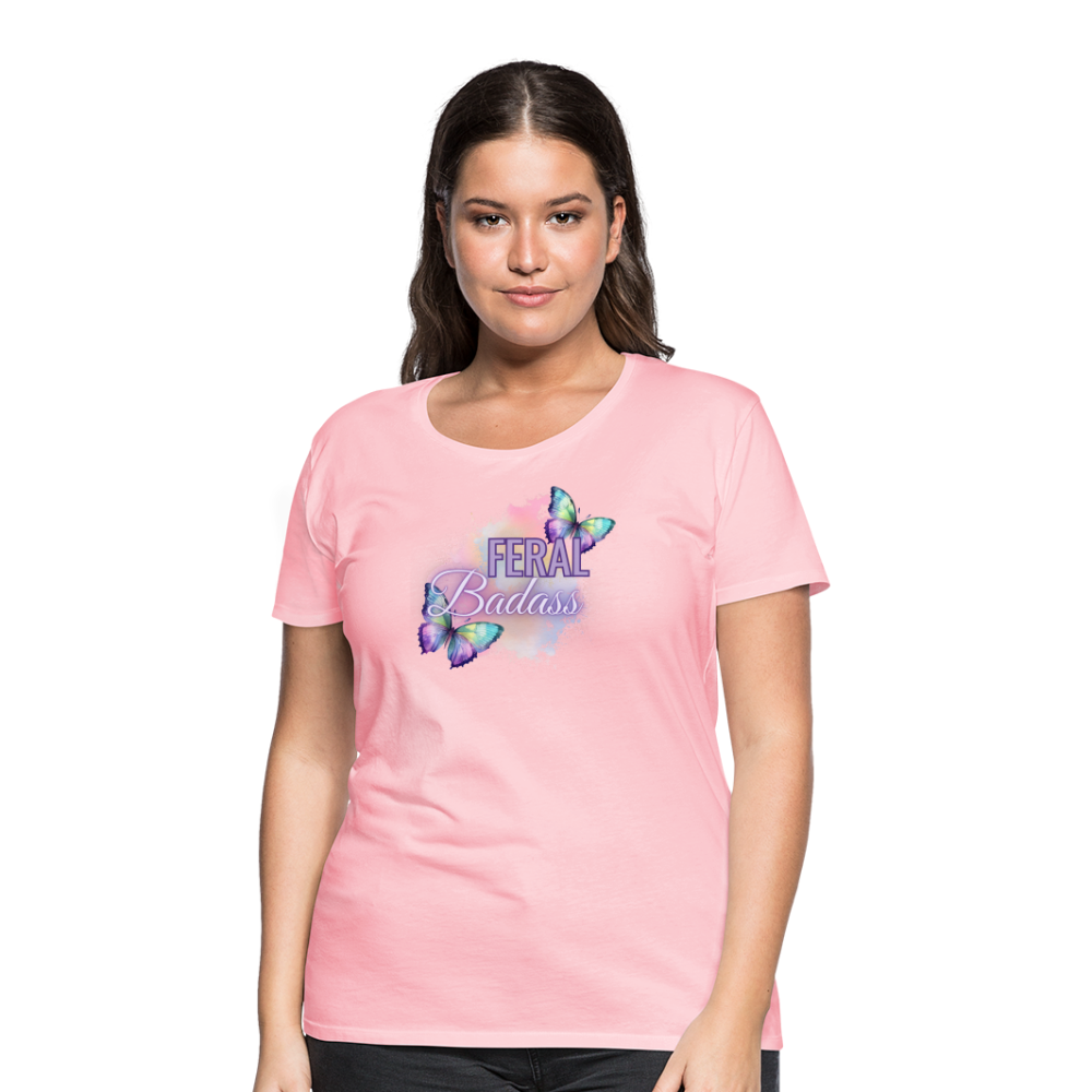 Feral Badass Women’s Premium T-Shirt - pink