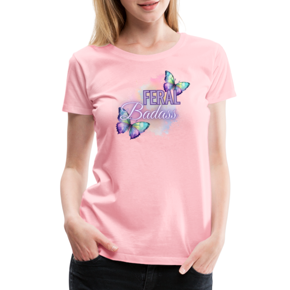 Feral Badass Women’s Premium T-Shirt - pink