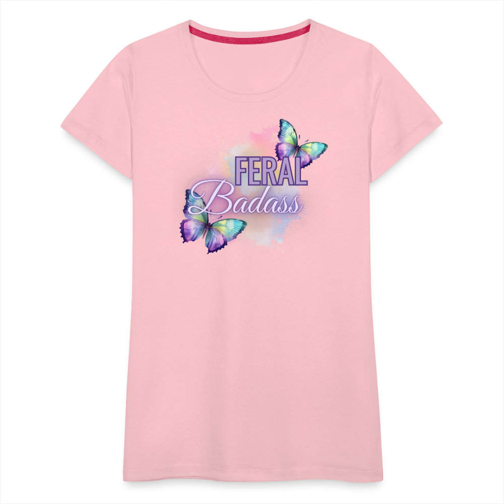 Feral Badass Women’s Premium T-Shirt - pink