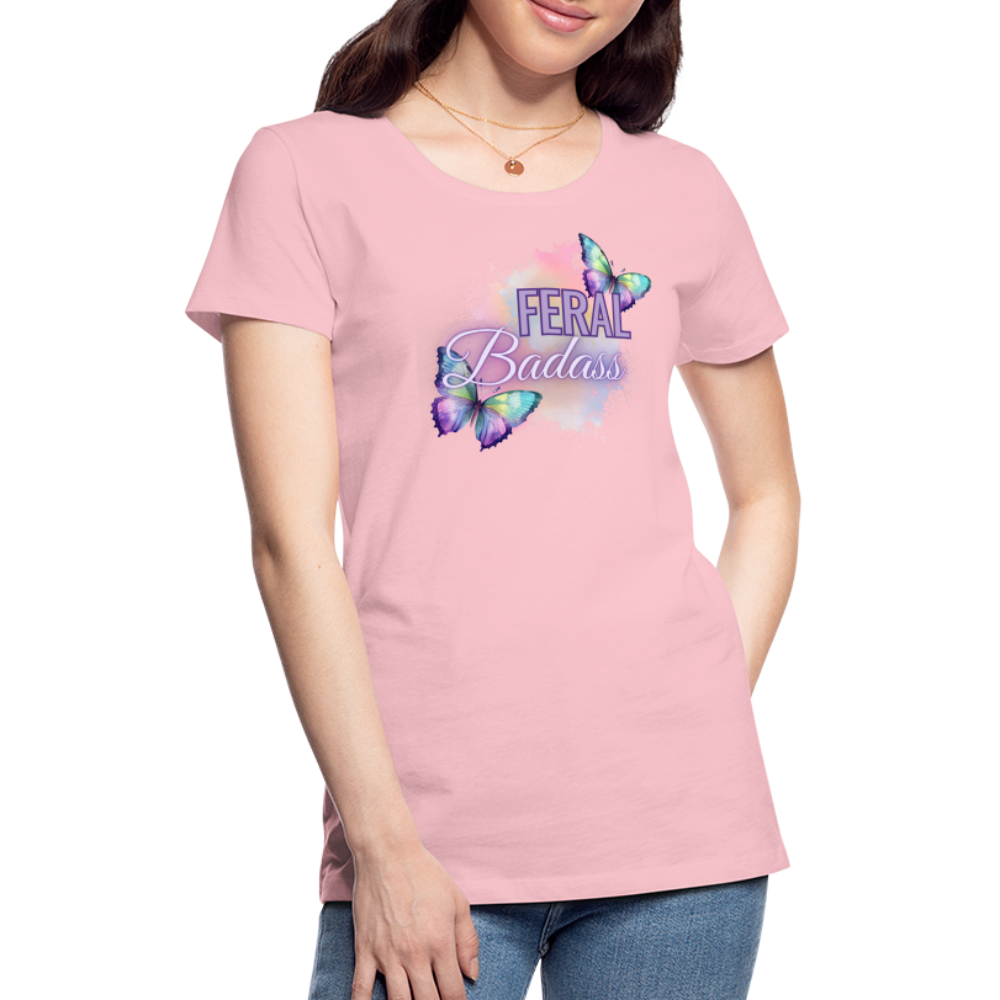 Feral Badass Women’s Premium T-Shirt - pink