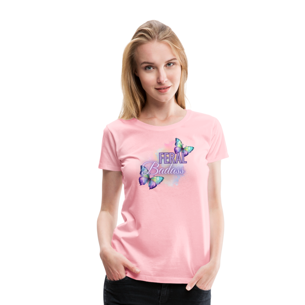 Feral Badass Women’s Premium T-Shirt - pink