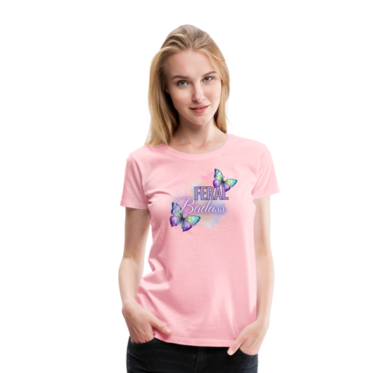 Feral Badass Women’s Premium T-Shirt - pink