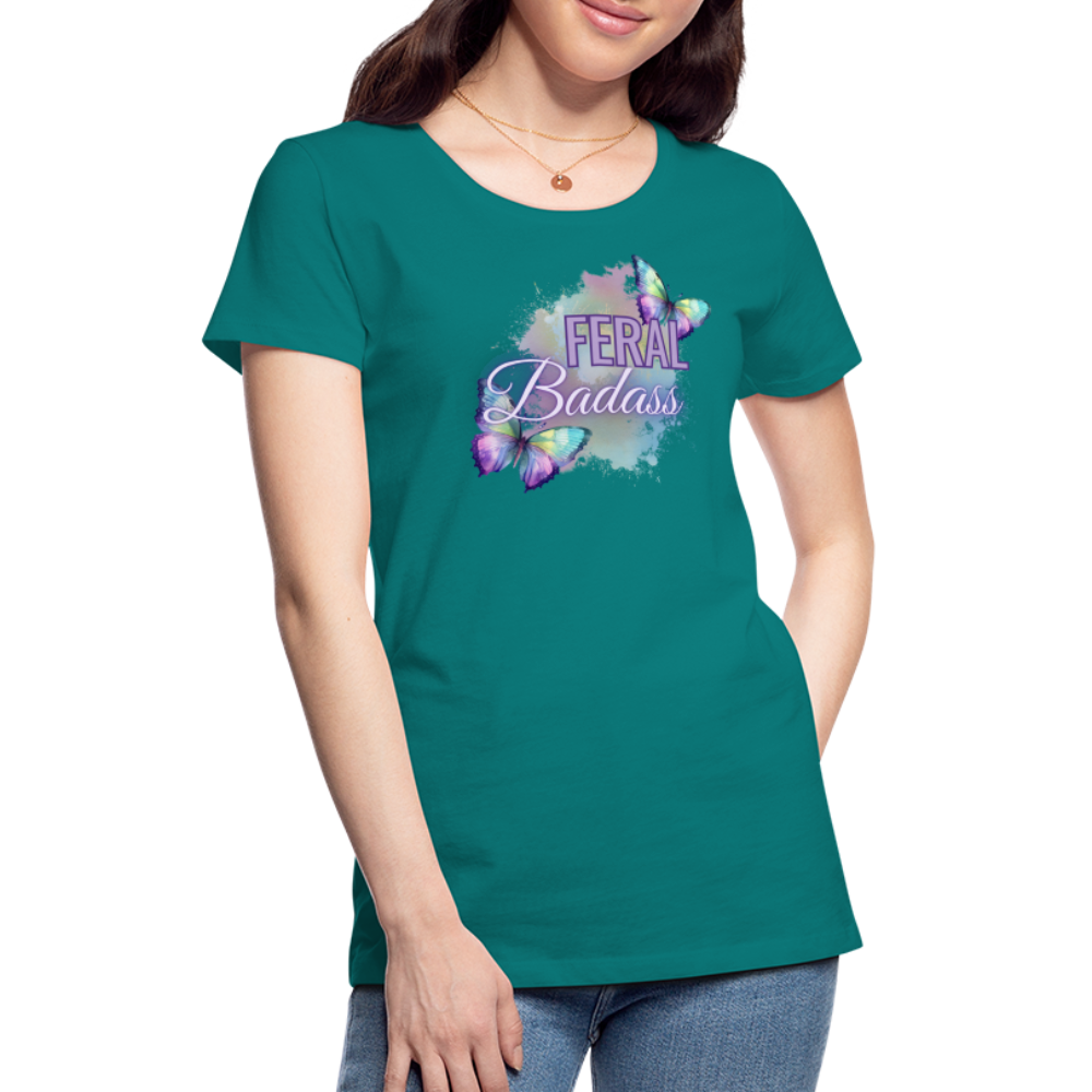 Feral Badass Women’s Premium T-Shirt - teal