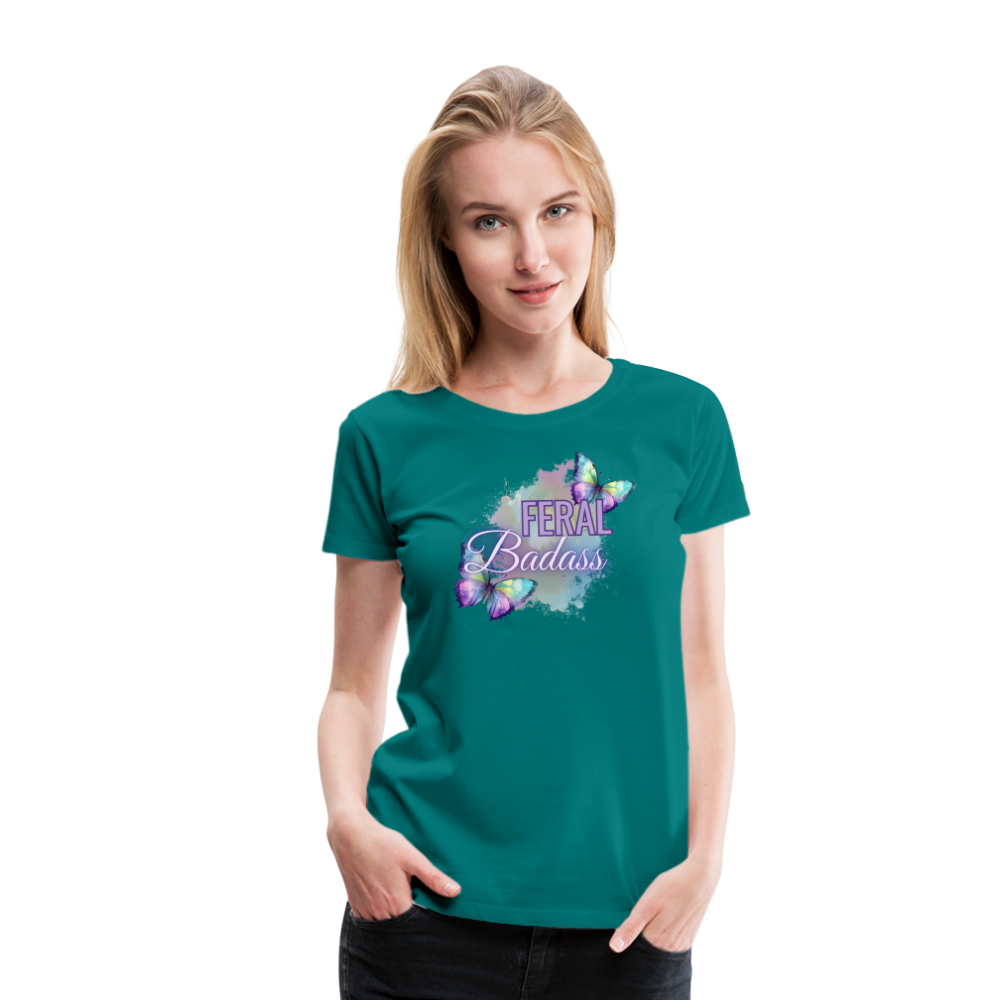 Feral Badass Women’s Premium T-Shirt - teal