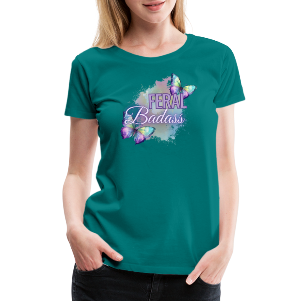 Feral Badass Women’s Premium T-Shirt - teal