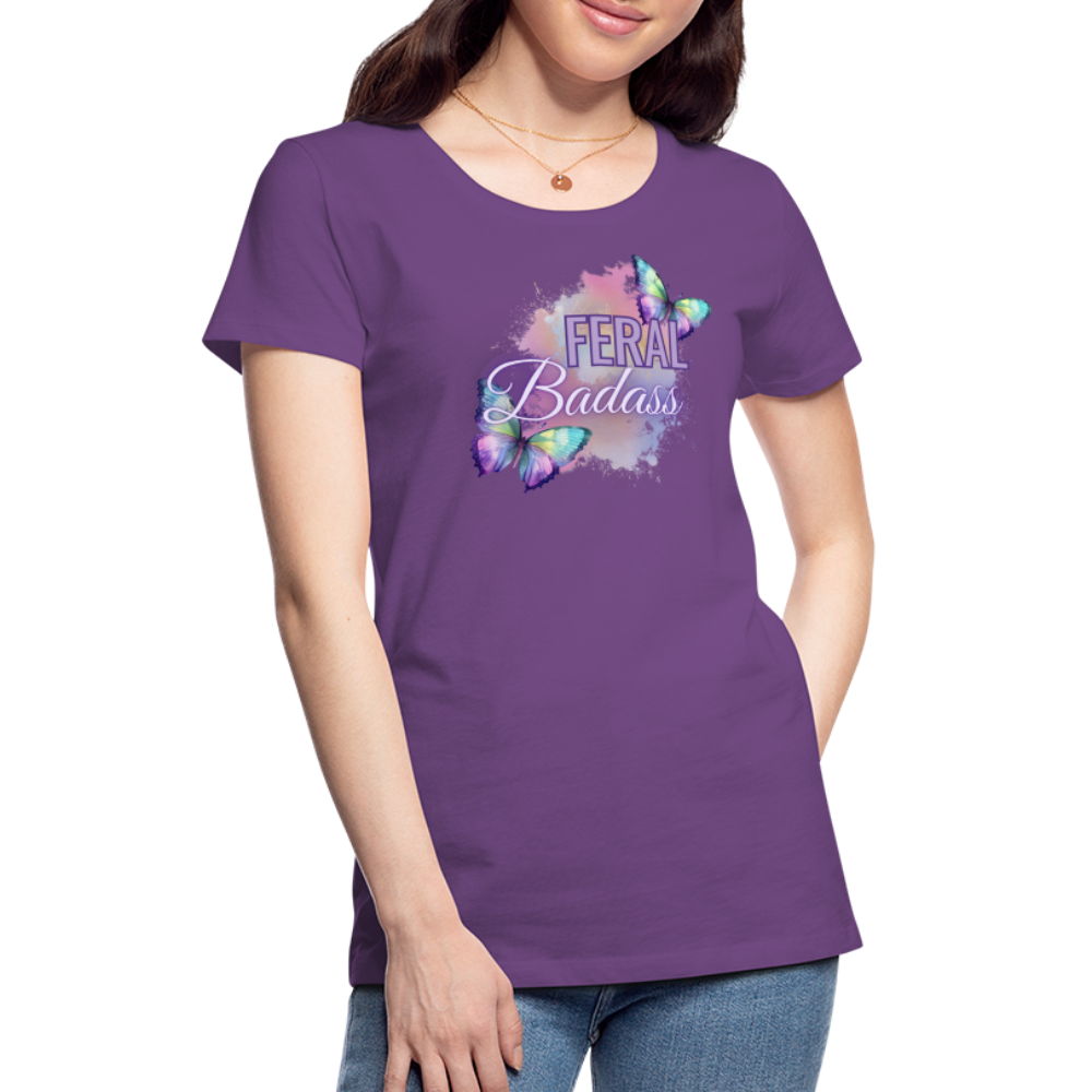 Feral Badass Women’s Premium T-Shirt - purple