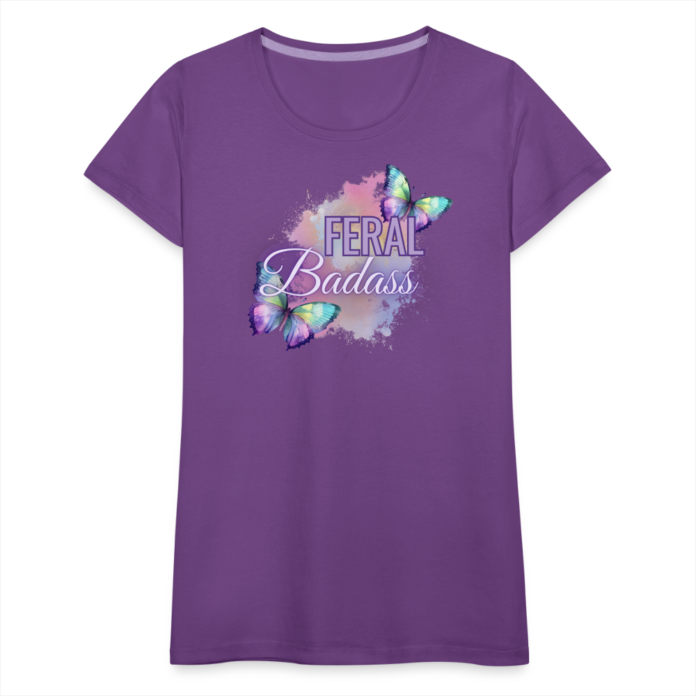 Feral Badass Women’s Premium T-Shirt - purple