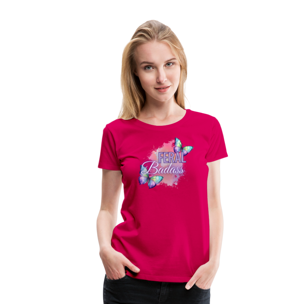 Feral Badass Women’s Premium T-Shirt - dark pink