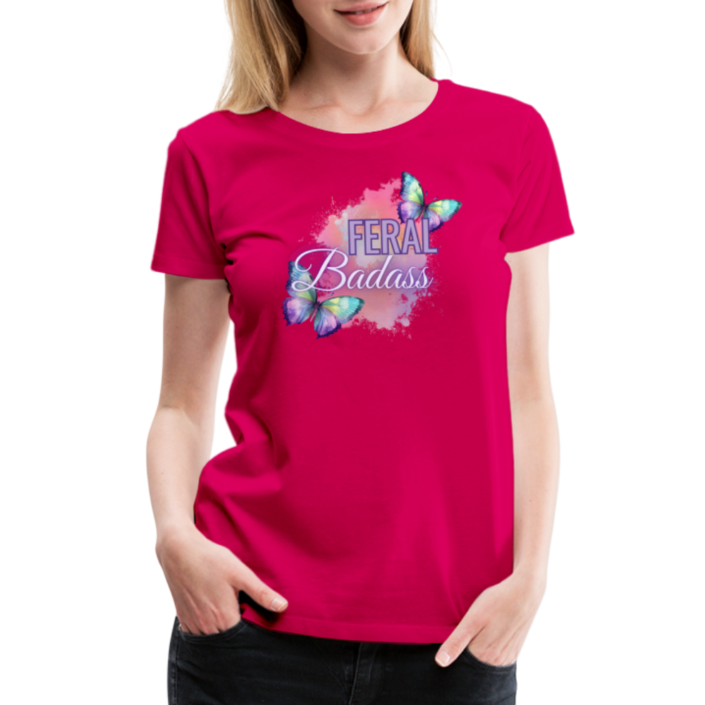 Feral Badass Women’s Premium T-Shirt - dark pink