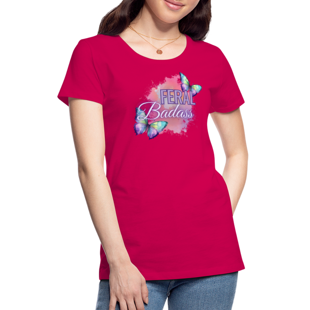 Feral Badass Women’s Premium T-Shirt - dark pink