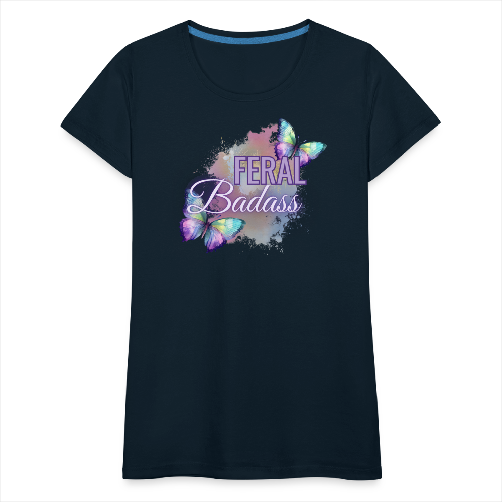 Feral Badass Women’s Premium T-Shirt - deep navy