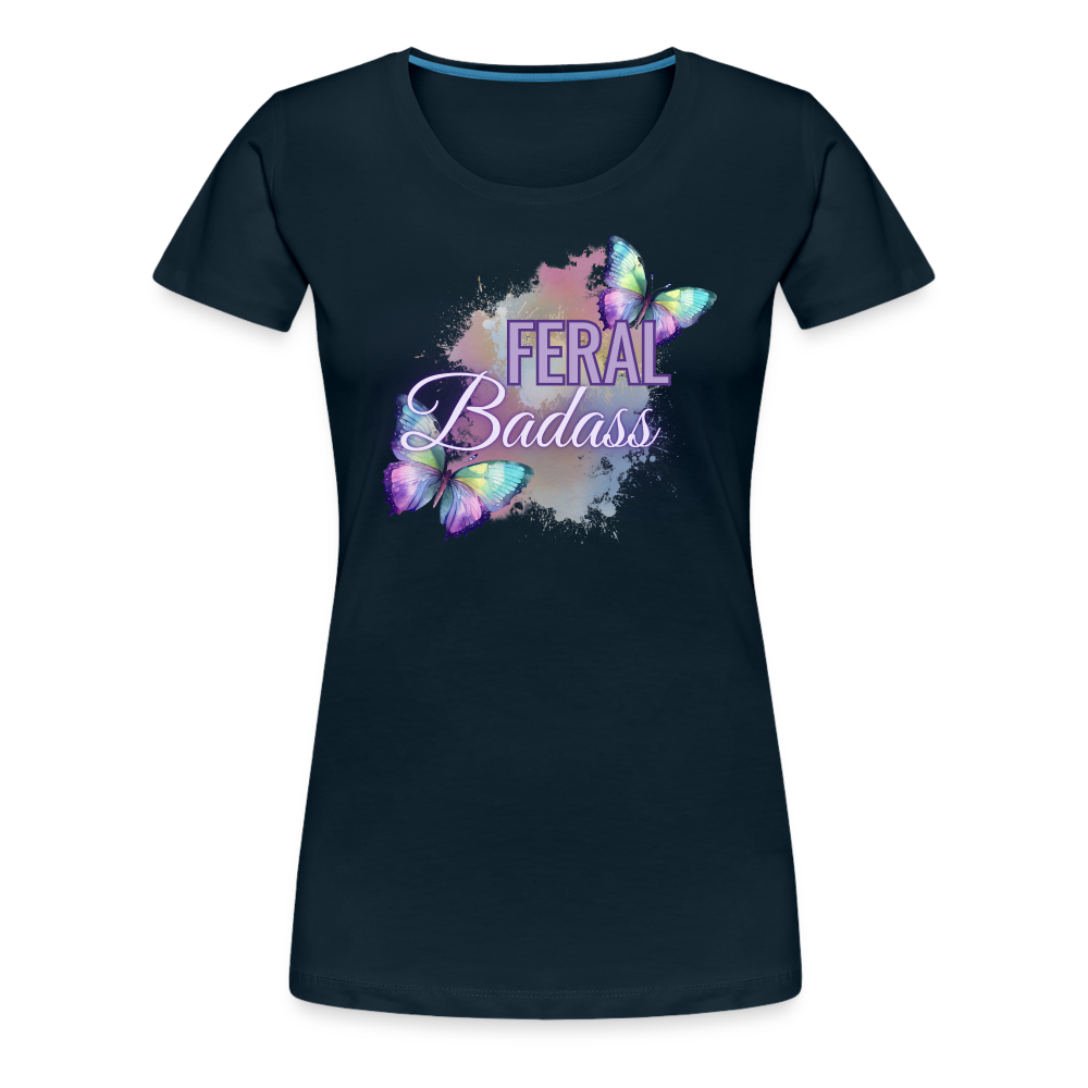 Feral Badass Women’s Premium T-Shirt - deep navy