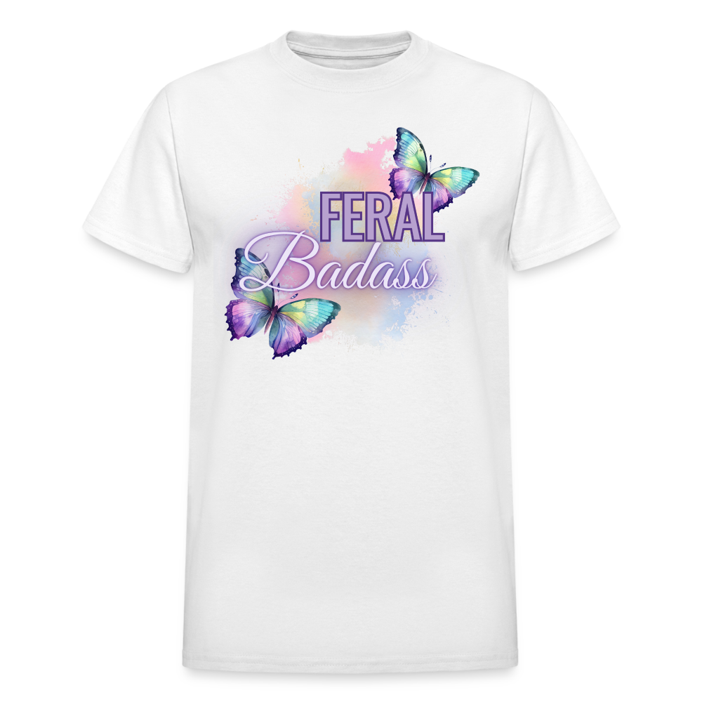Feral Badass Gildan Ultra Cotton Adult T-Shirt - white