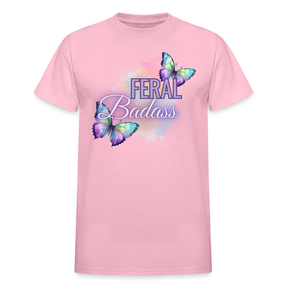 Feral Badass Gildan Ultra Cotton Adult T-Shirt - light pink