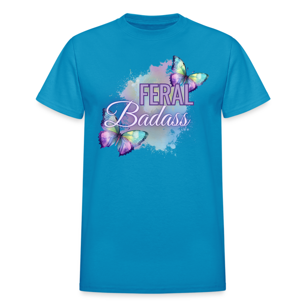 Feral Badass Gildan Ultra Cotton Adult T-Shirt - turquoise
