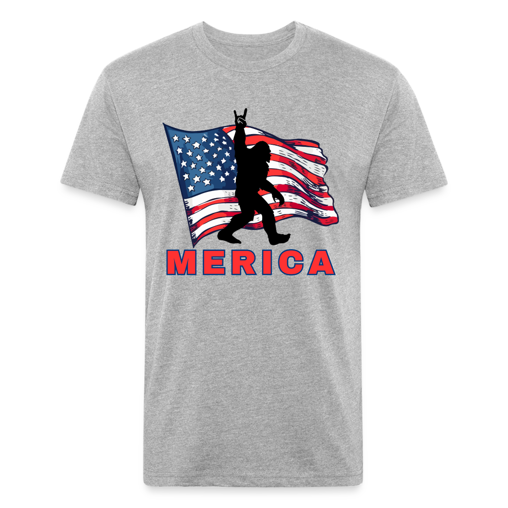 Merica Fitted Cotton/Poly T-Shirt by Next Level - heather gray