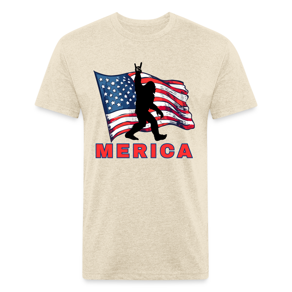Merica Fitted Cotton/Poly T-Shirt by Next Level - heather cream