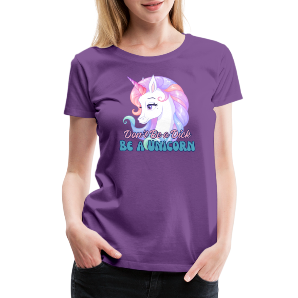 Be a Unicorn Women’s Premium T-Shirt - purple