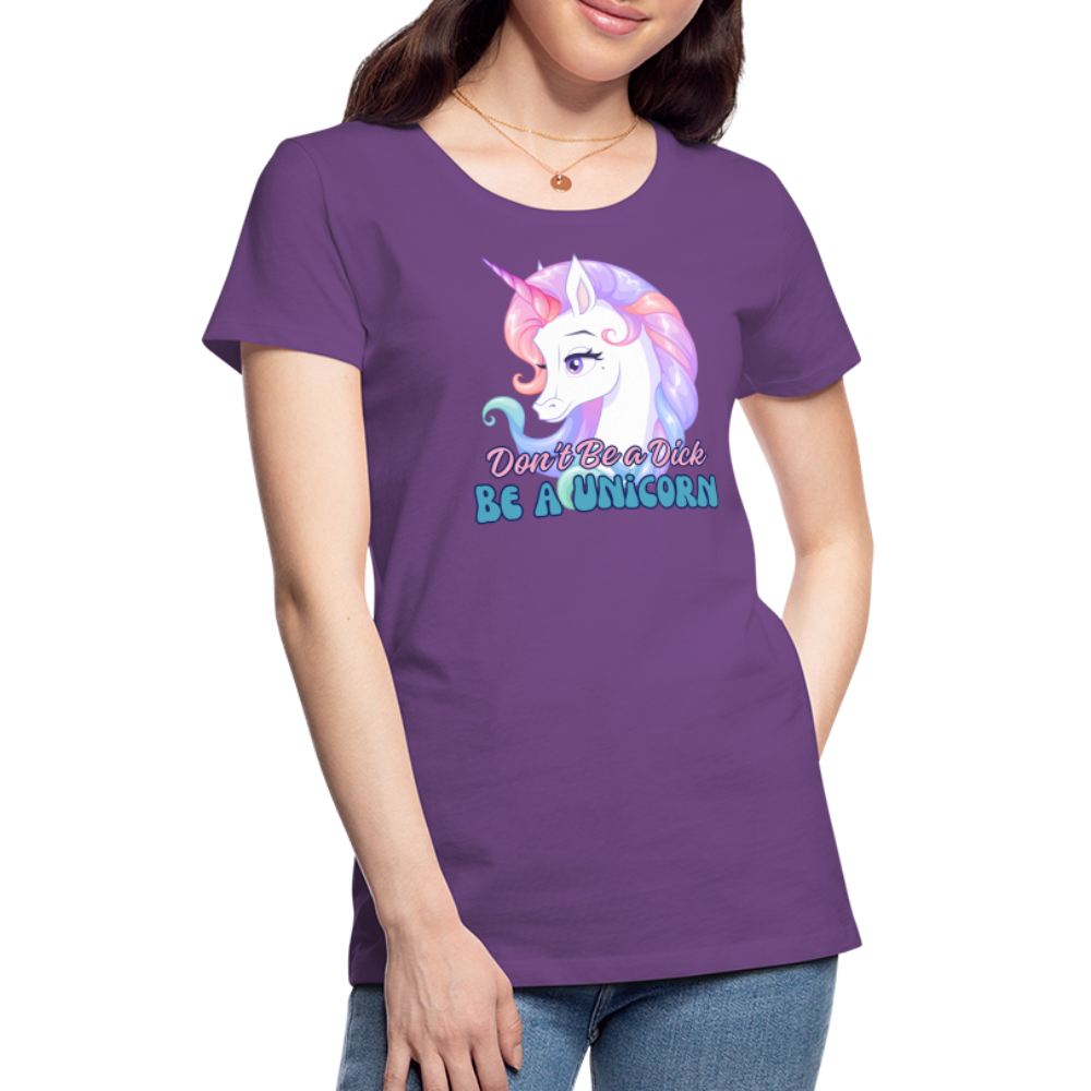 Be a Unicorn Women’s Premium T-Shirt - purple