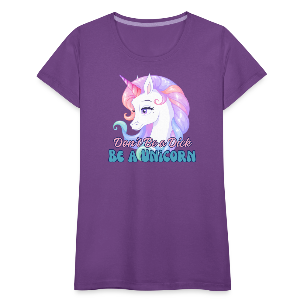 Be a Unicorn Women’s Premium T-Shirt - purple