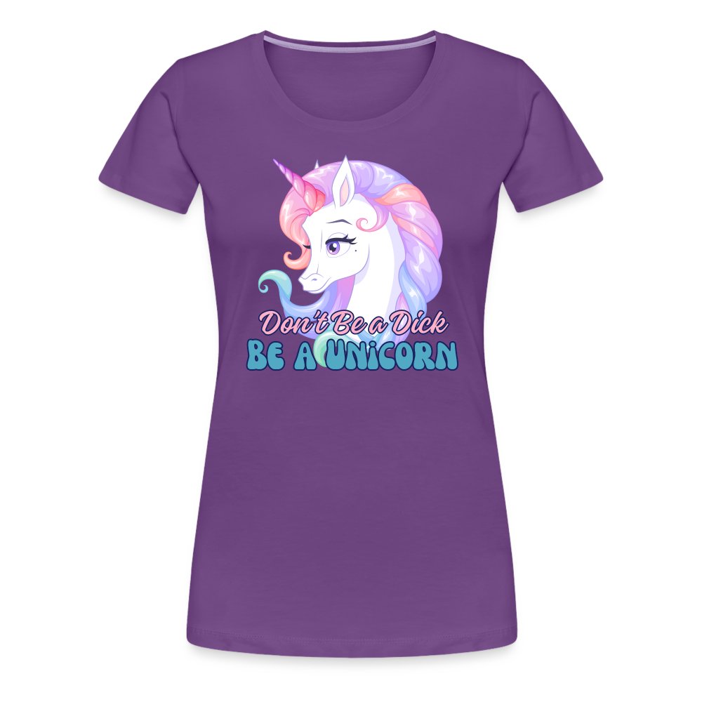 Be a Unicorn Women’s Premium T-Shirt - purple
