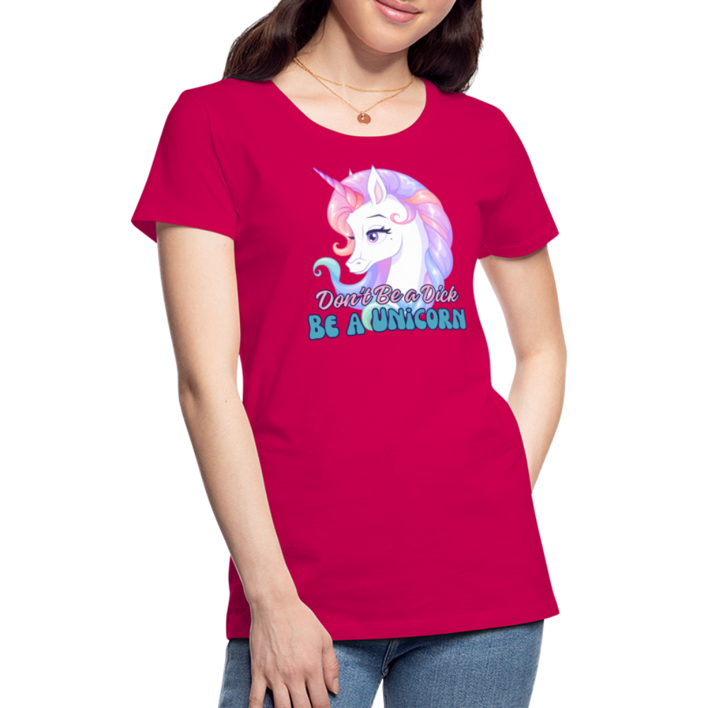 Be a Unicorn Women’s Premium T-Shirt - dark pink
