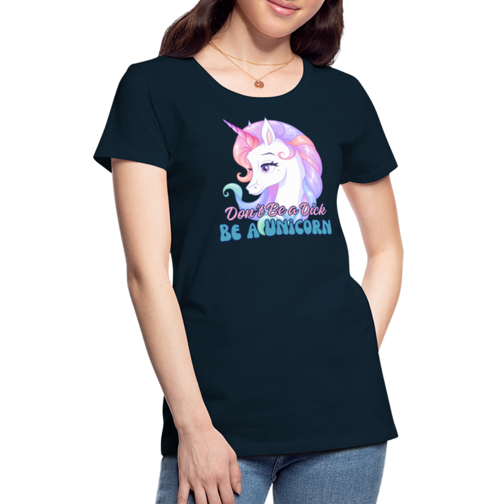 Be a Unicorn Women’s Premium T-Shirt - deep navy
