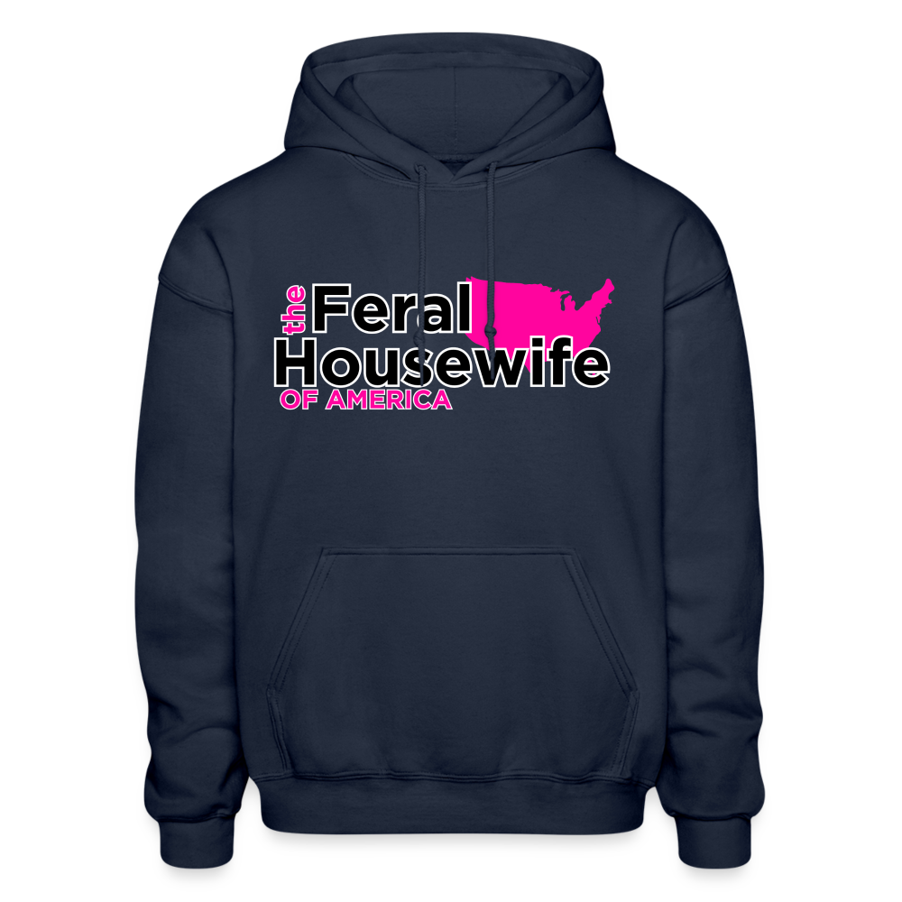 FERAL HOUSEWIFE Gildan Heavy Blend Adult Hoodie - navy