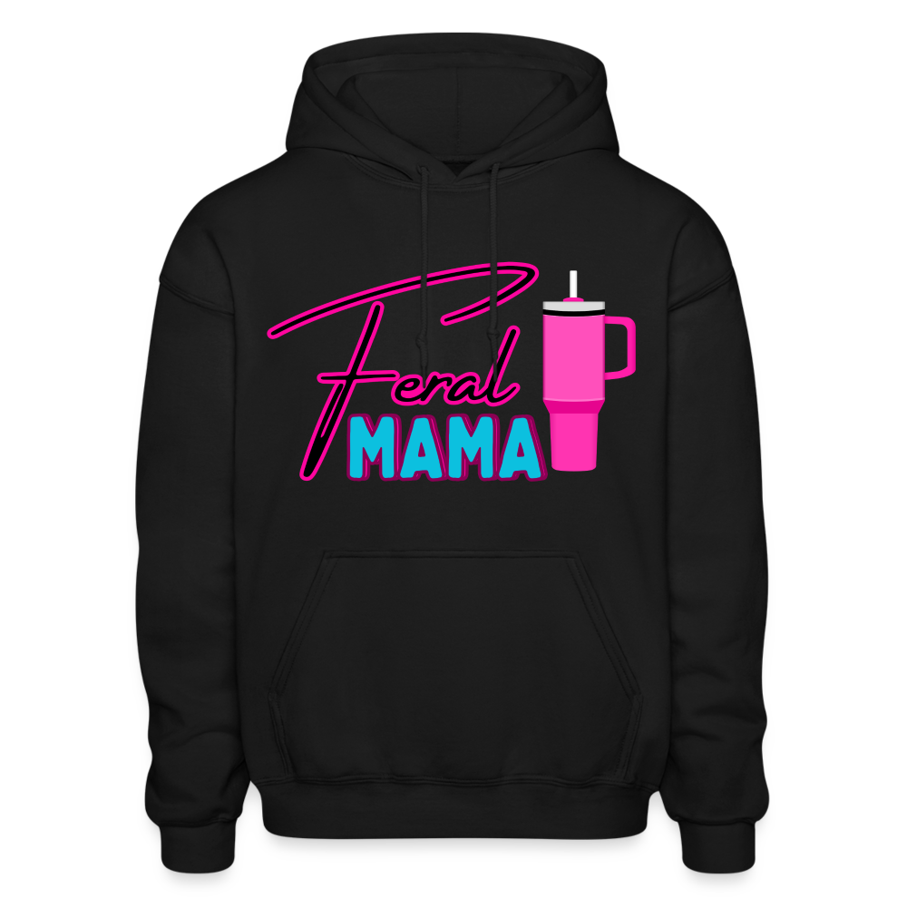FERAL MAMA Gildan Heavy Blend Adult Hoodie - black