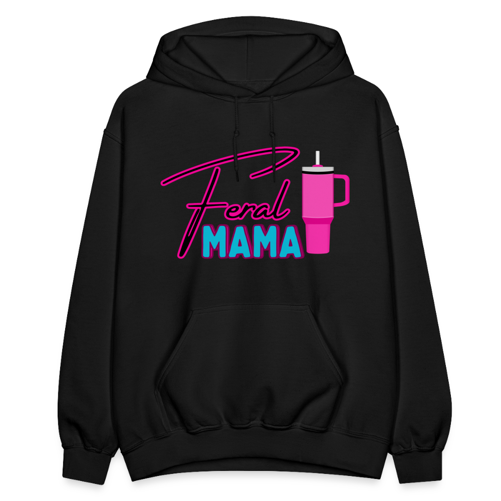 FERAL MAMA Gildan Heavy Blend Adult Hoodie - black