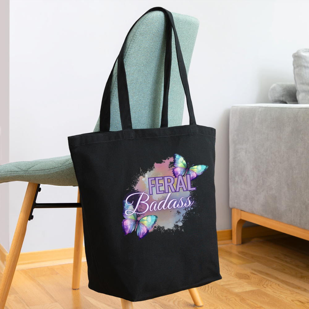 Feral Bad*ss Eco-Friendly Cotton Tote - black