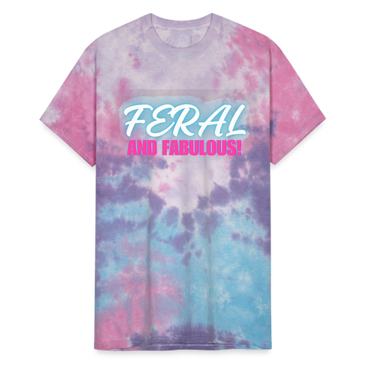 FERAL AND FABULOUS Unisex Tie Dye T-Shirt - cotton candy