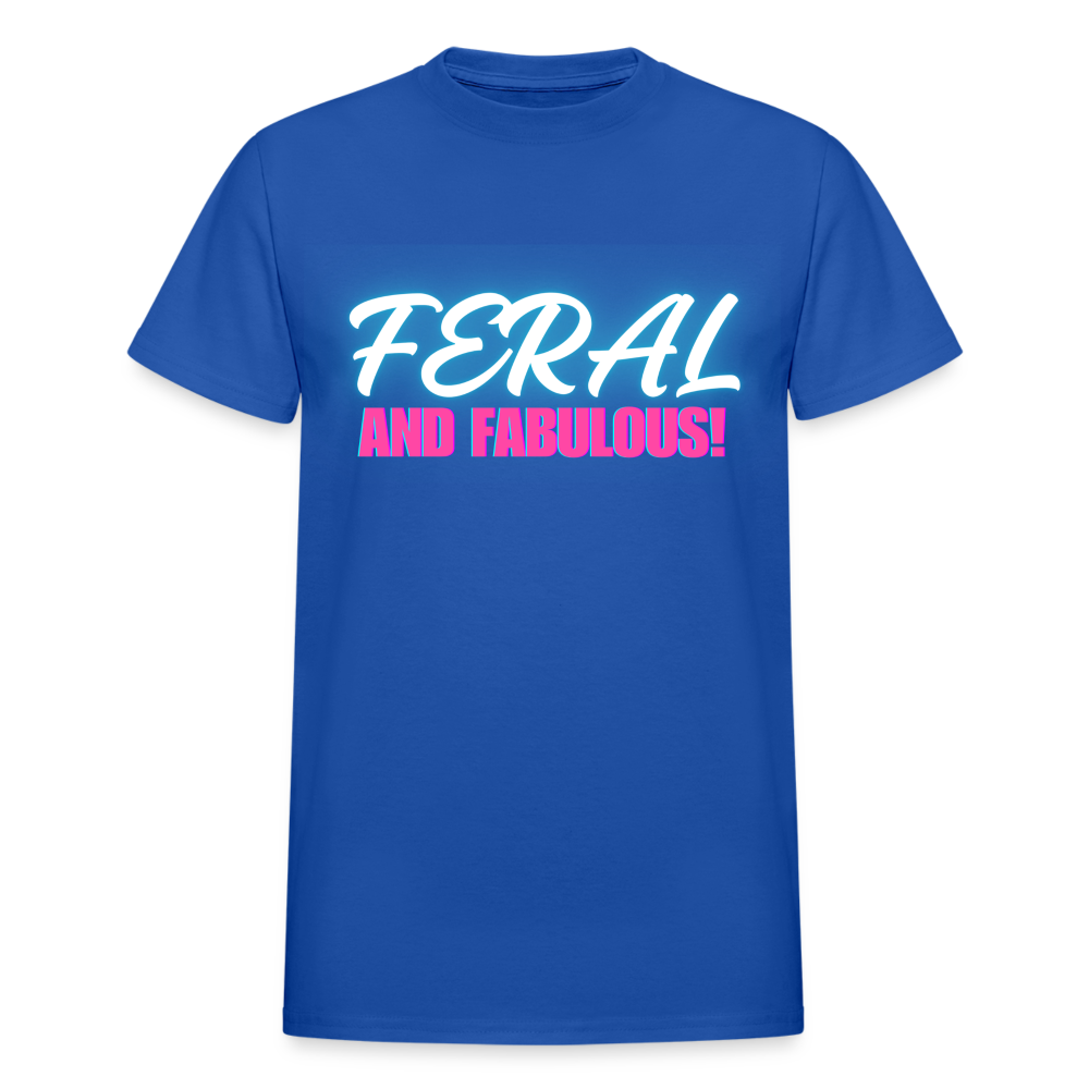 FERAL AND FABULOUS Gildan Ultra Cotton Adult T-Shirt - royal blue