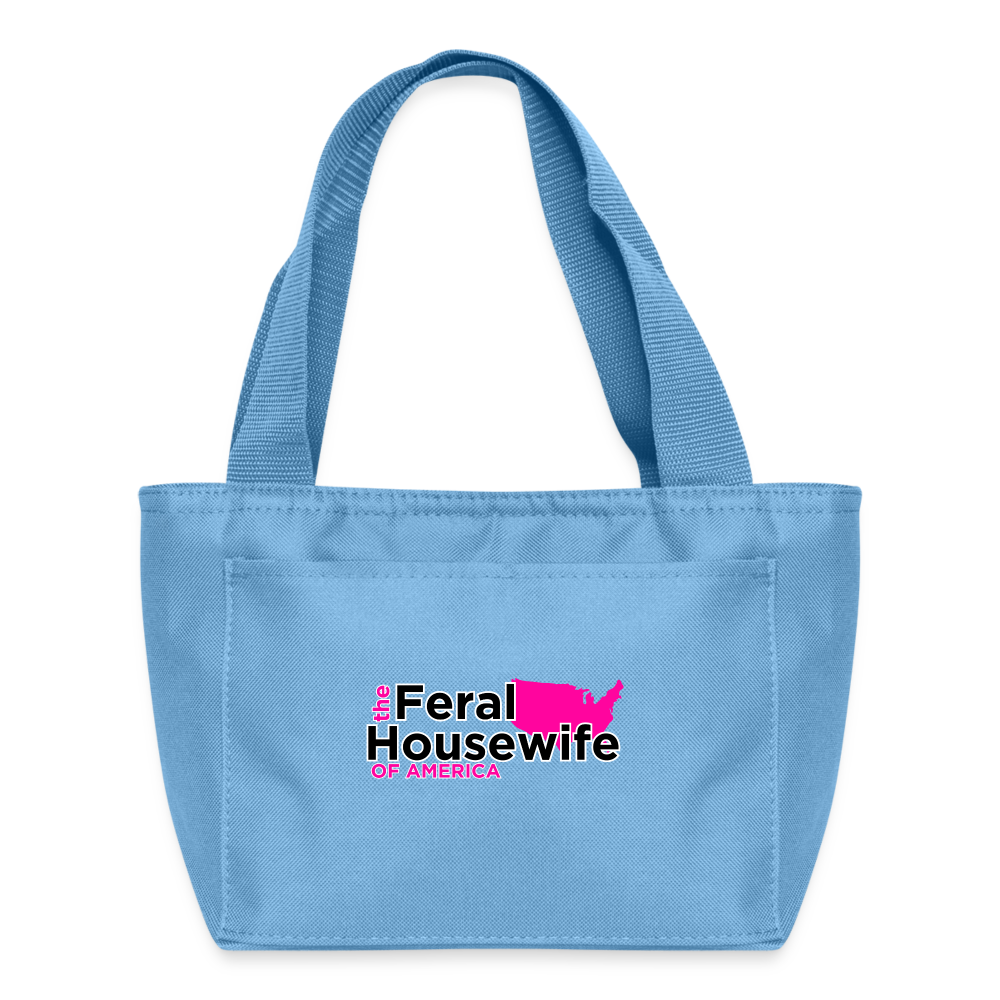 FERAL HOUSEWIFE Recycled Insulated Lunch Bag - light blue