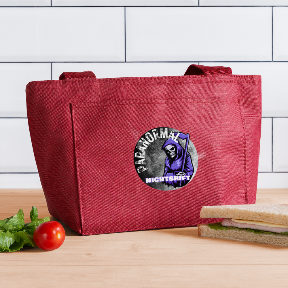 PARANORMAL NIGHTSHIFT Recycled Insulated Lunch Bag - red
