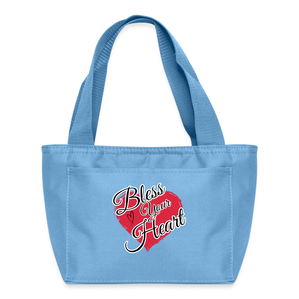 BLESS YOUR HEART Recycled Insulated Lunch Bag - light blue