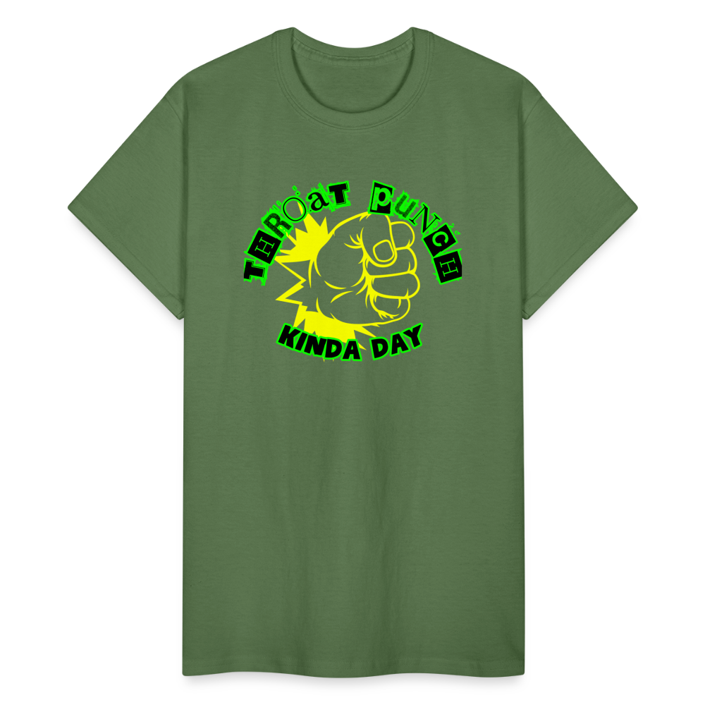 THROAT PUNCH Gildan Ultra Cotton Adult T-Shirt - military green