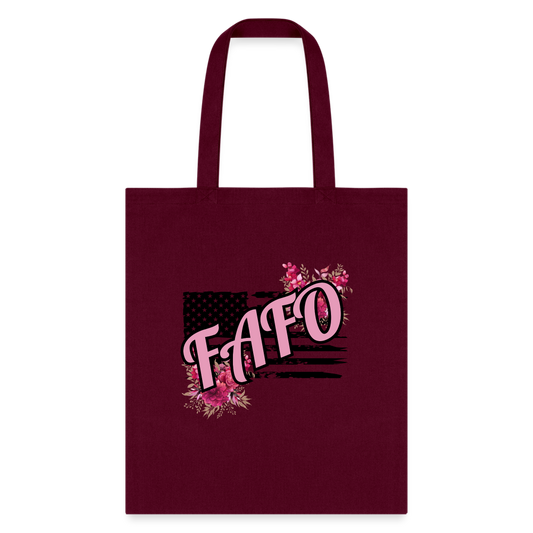 FAFO ROSES Tote Bag - burgundy