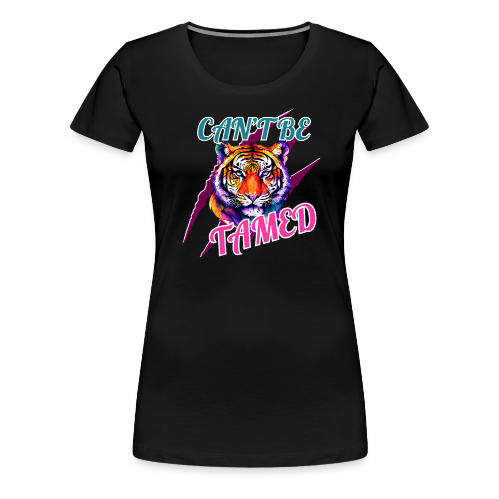 CAN'T BE TAMED Women’s Premium T-Shirt - black