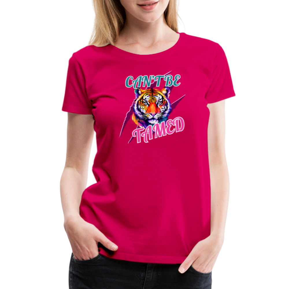 CAN'T BE TAMED Women’s Premium T-Shirt - dark pink