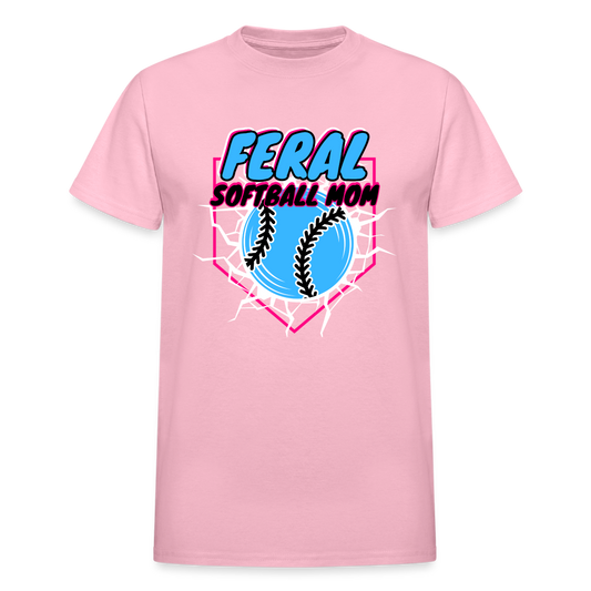 FERAL SOFTBALL Gildan Ultra Cotton Adult T-Shirt - light pink