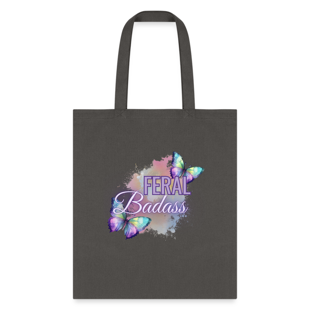 Feral Badass Tote Bag - charcoal
