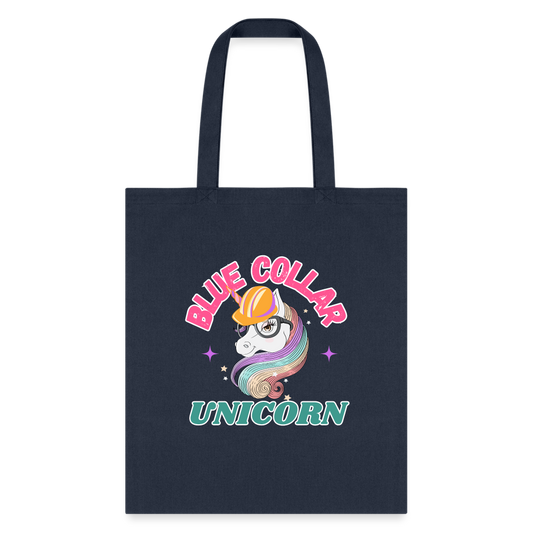 BLUE COLLAR UNICORN Tote Bag - navy