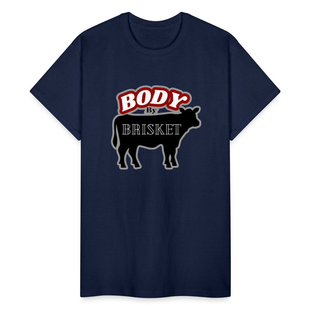 BODY BY BRISKET Gildan Ultra Cotton Adult T-Shirt - navy