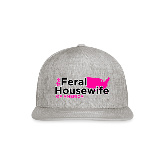 Feral Housewife of America | Snapback Baseball Cap - heather gray