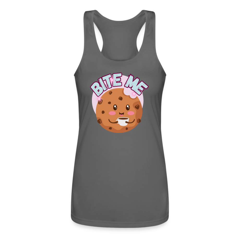 Bite Me – Women’s Performance Racerback Tank Top - charcoal